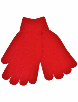 Knitted Stretch Gloves - Red